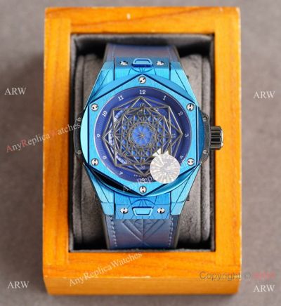 Swiss Quality Copy Hublot Sang Bleu 45mm Watch Blue Case Citizen Automatic